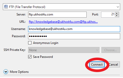 google web host ftp server closed connections